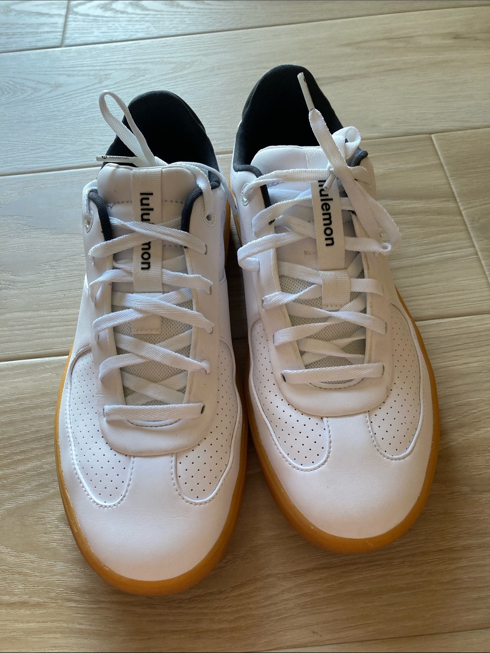 lululemon athletica White Leather Sneakers with Gum Outsole  Worn Twice